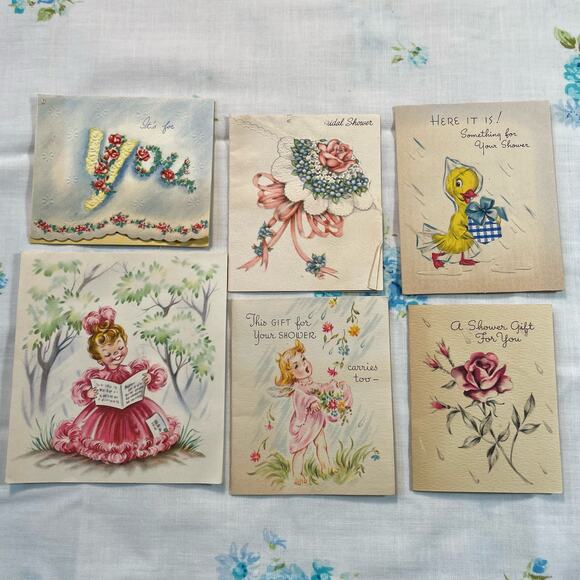 Lot of Kitsch Shower Cards and Wedding Cards - Picture 2 of 10
